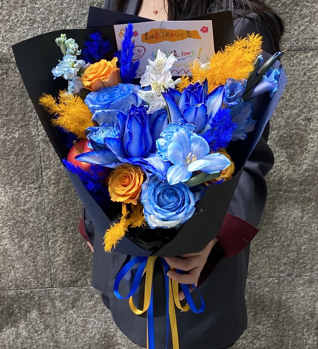《恋与深空》夏以昼蓝橙配色花束💐