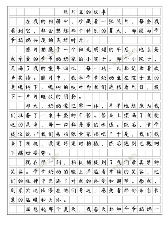 优秀范文《照片里的故事》七下三单元