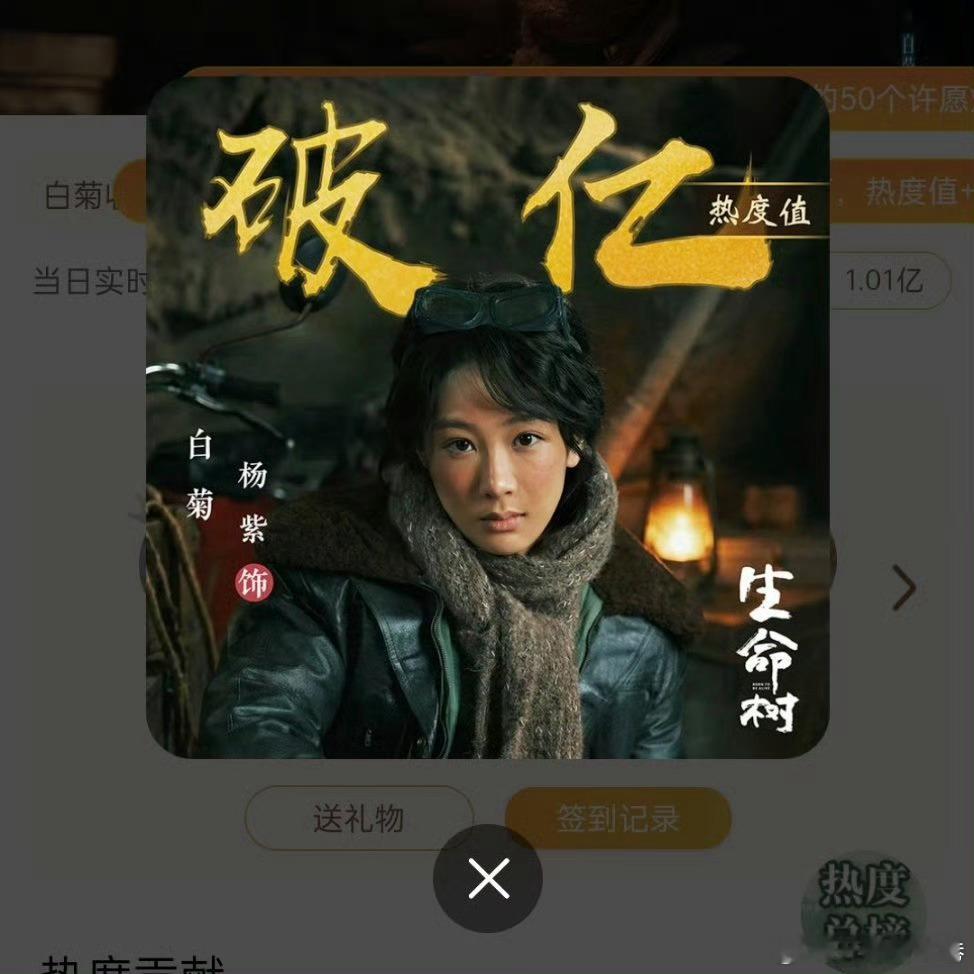 《生命树》杨紫白菊爱奇艺角色热度值破亿、酷云收视率、德塔文均创新高，生命树次日云