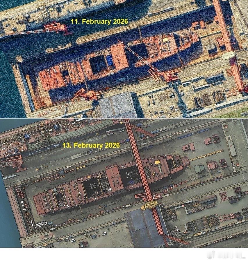 外网称按照这个速度，将于明年下水：004