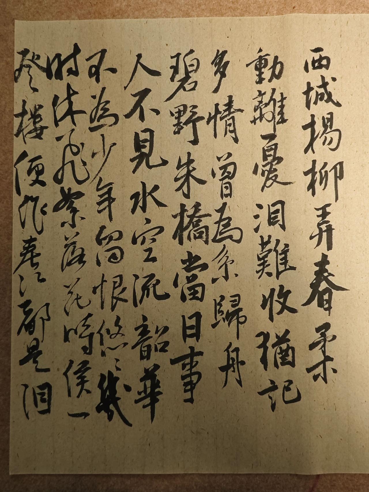 西城杨柳弄春柔，动离忧，泪难收。犹记多情、曾为系归舟。碧野朱桥当日事，人不见，水