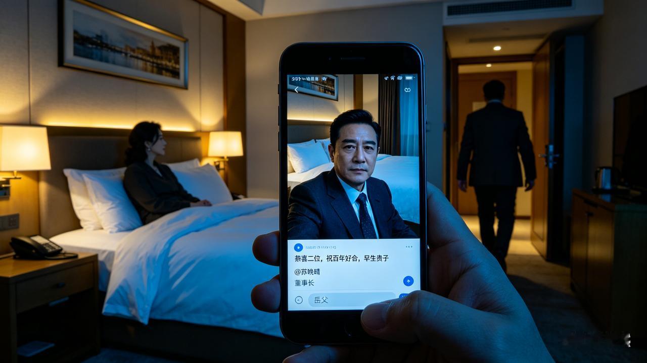 是我妻子苏晚晴的男助理发来的。一张酒店自拍，大床、暖光，还有我熟悉的那个侧脸。