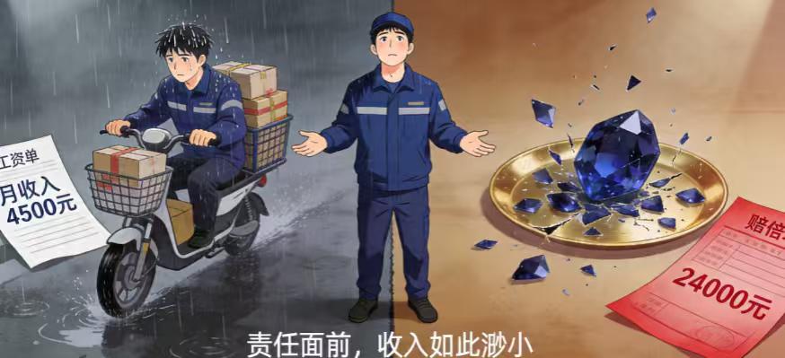 快递员上门取件摔坏2.4万元蓝宝石，快递公司全额赔付！
近日，四川内江的杨女士准