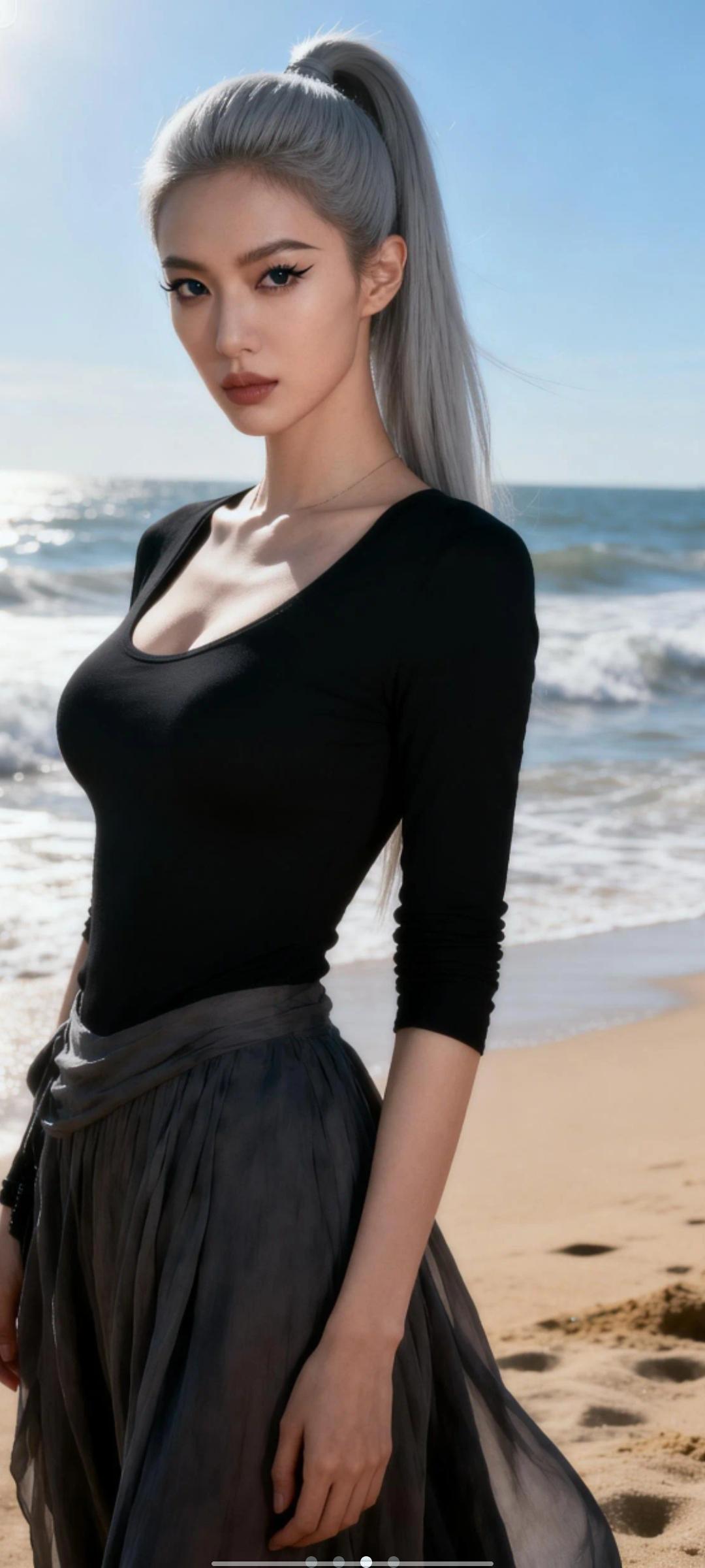 黑色紧身衣，真显身材！