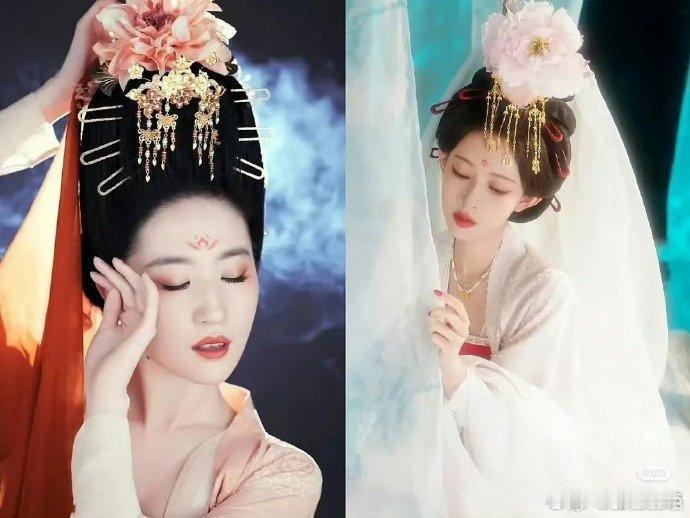孟子义刘亦菲同款妆造都挺好看的，你们更欣赏哪套造型？ ​​​