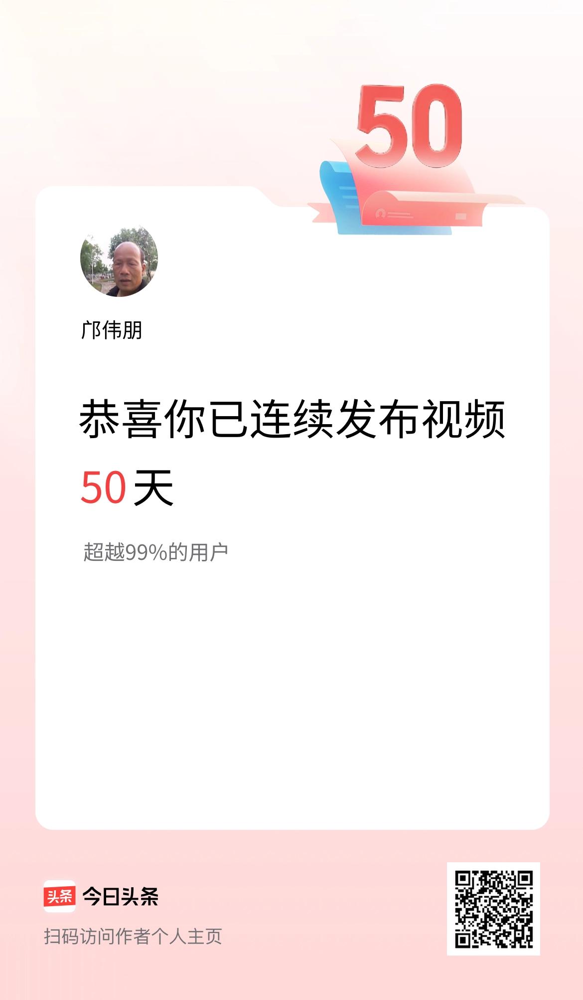 我在头条连续视频投稿50天