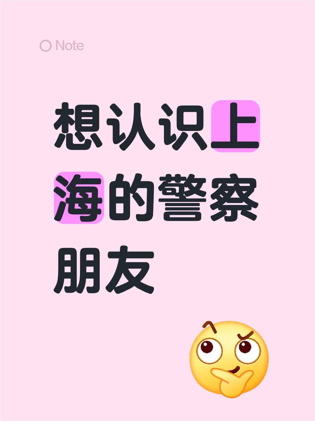 想认识上海的警察朋友
