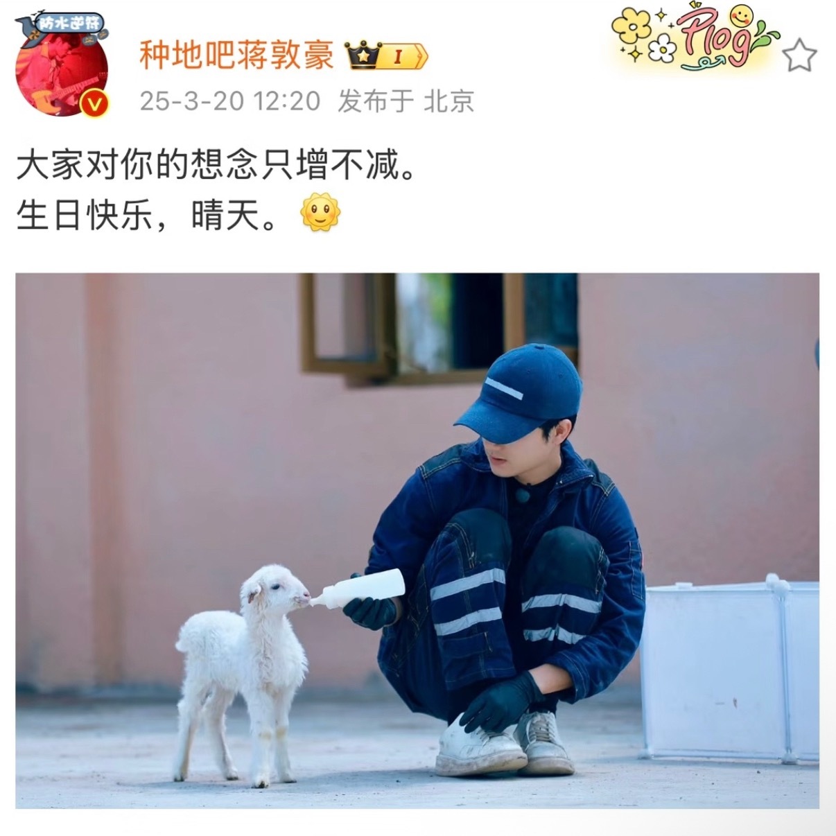 蒋敦豪每年的春分都是特别的一天每年的春分都是特别的一天，生日快乐呀我们小羊仙官晴