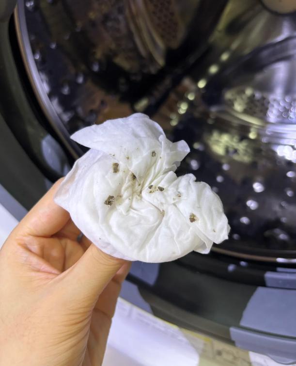 刚打开洗衣机右下角的小门，一股恶臭扑面而来！里面堵满了发黑的头发丝和黏糊糊的污垢