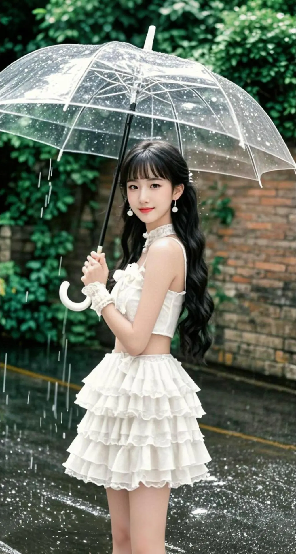 AI扩图 AI雨巷佳人