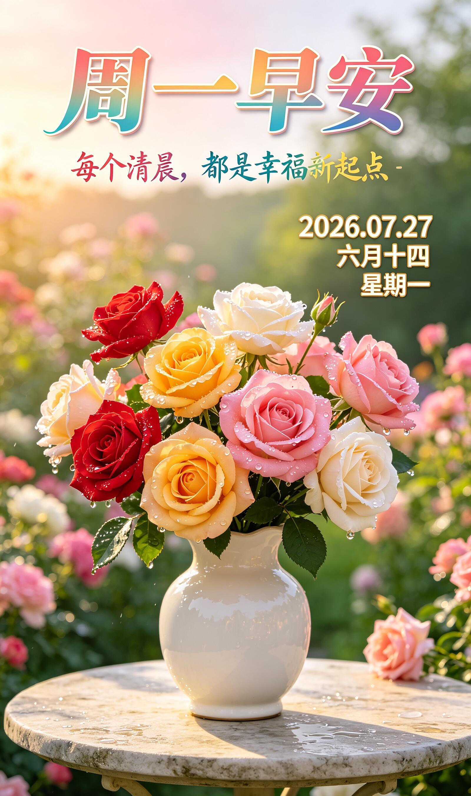 2026.7.27周一早安祝福图片海报壁纸拿图吱一声噢～ 
