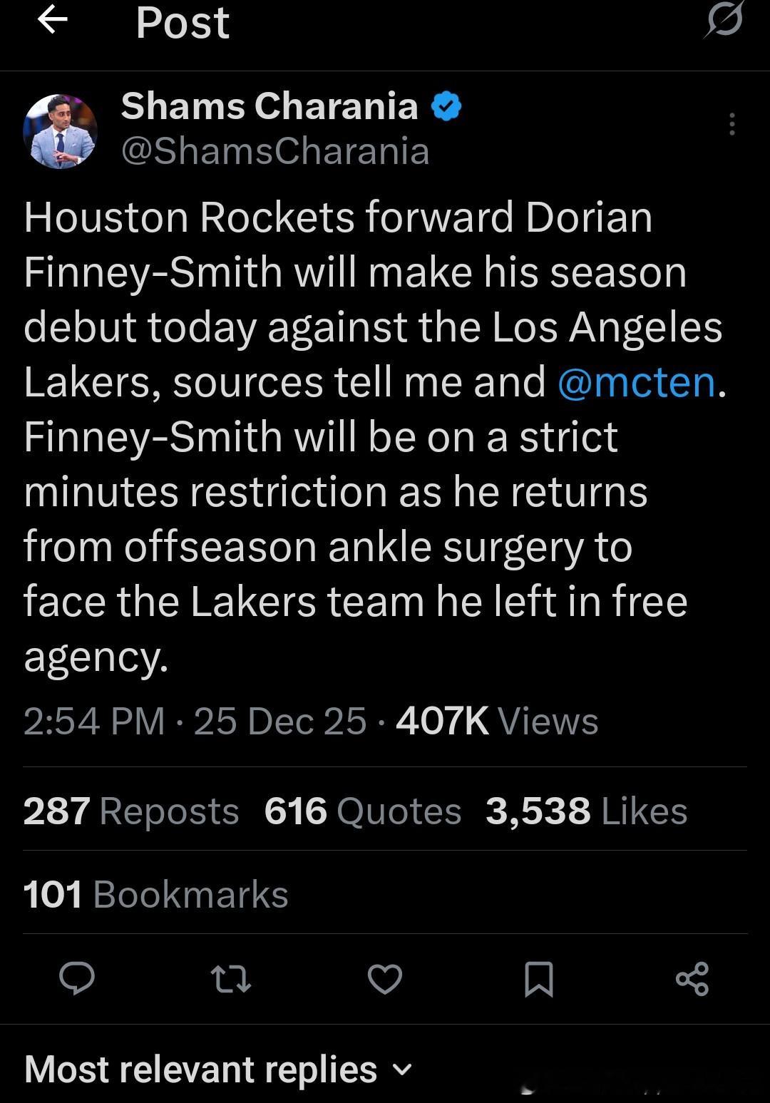 Shams：今天DFS将迎来赛季首秀，会有严格的时间限制 