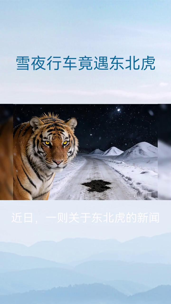 雪夜行车竟遇东北虎，一车人与东北虎狭路相逢，"死亡凝视"五分钟。
当事人：当时很
