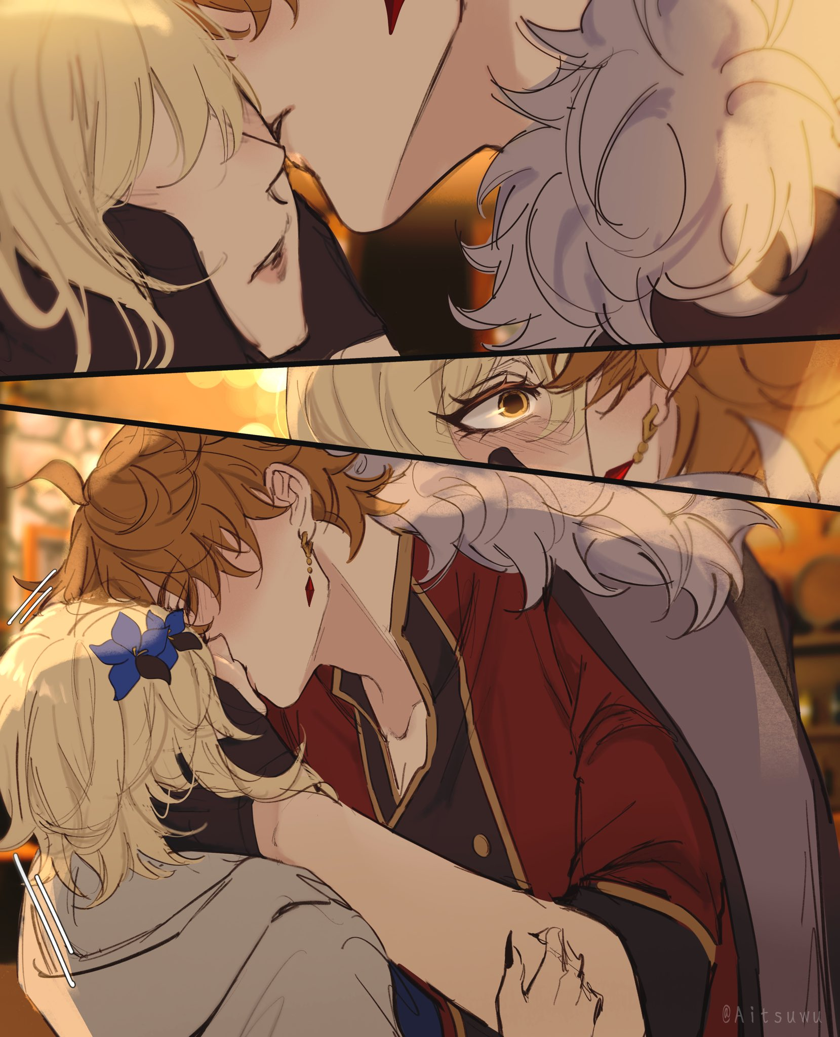原神5.5版本 X: aitsuwu[达达利亚] 达荧 The kiss ✨（为