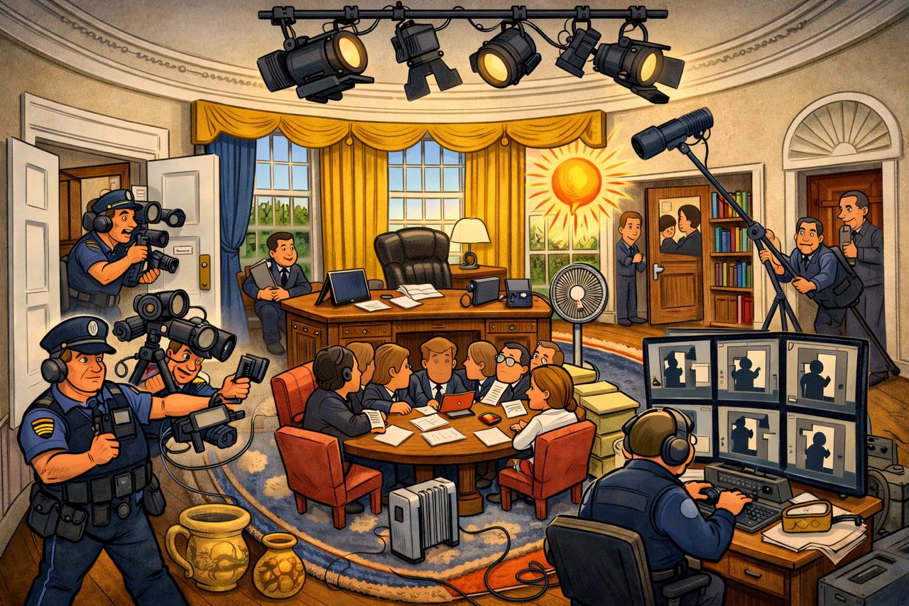 美国总统的办公室有哪些缺点。
1. 四个门太多，隐私和安全控制难度大
椭圆形办公