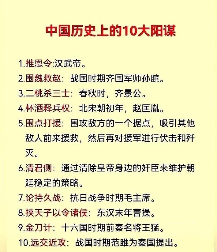 中国历史上的10大阳谋