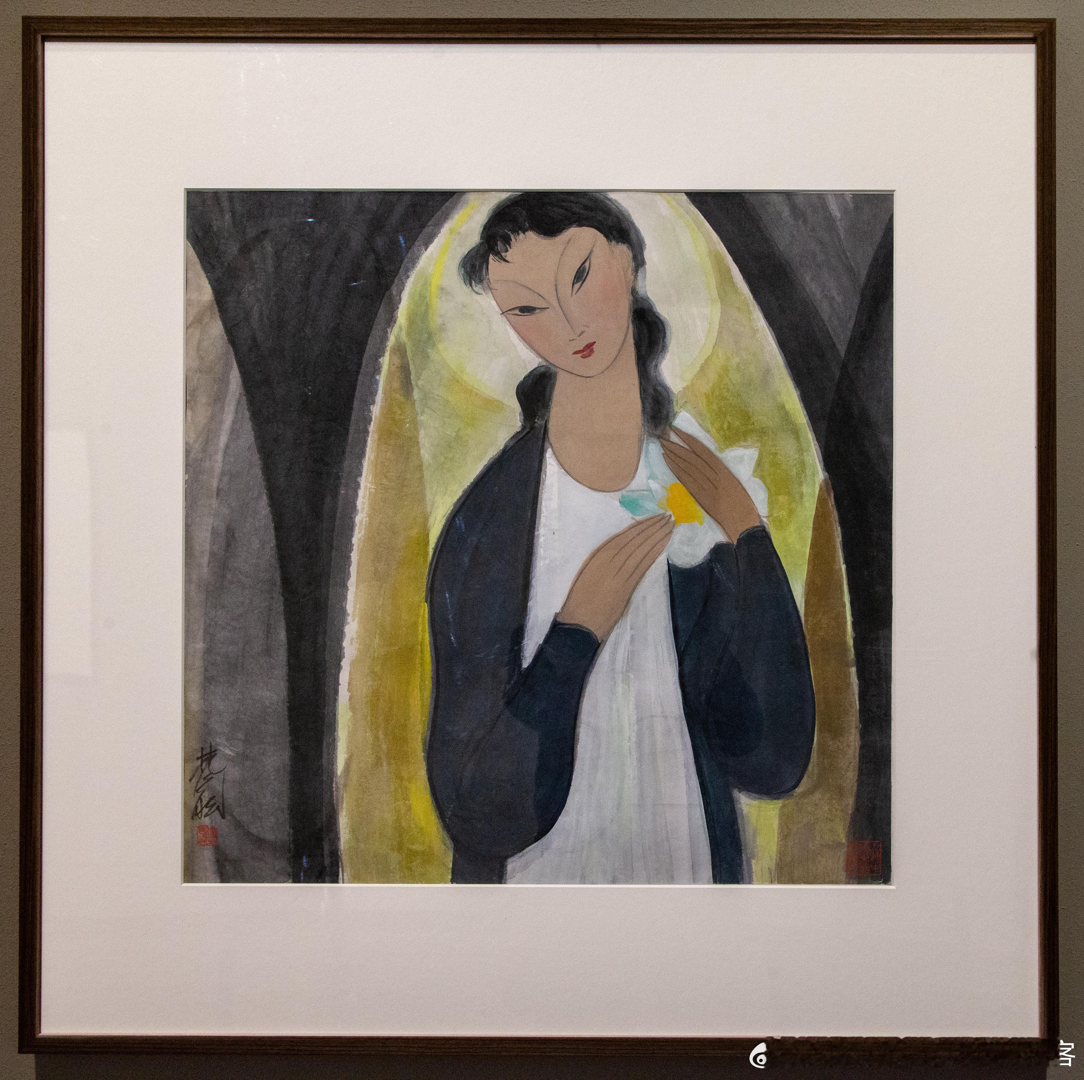 #白衣拍展# 林风眠的一组仕女，和一组小鸟，摄于中华艺术宫正在展出的 #中国式风