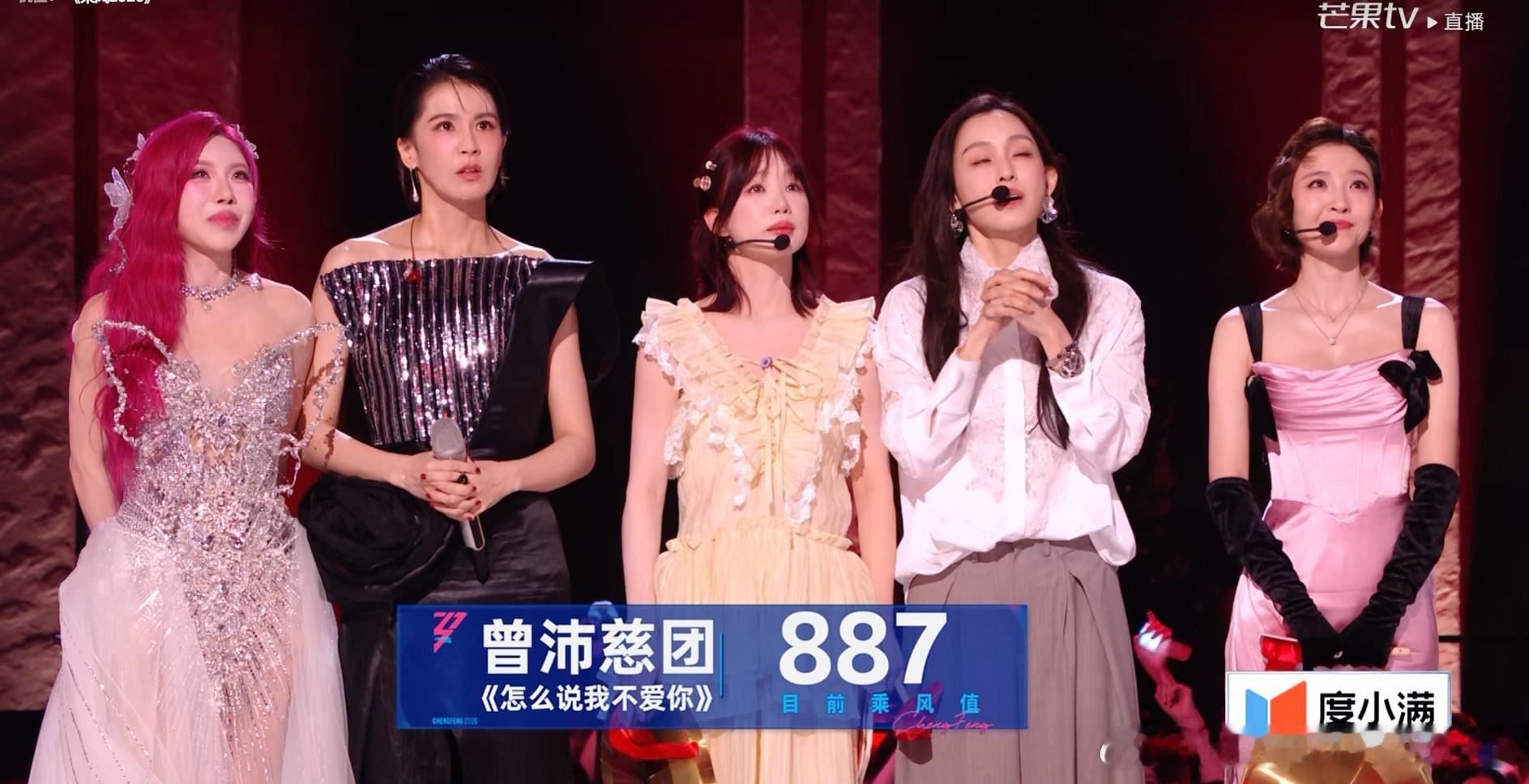 曾沛慈团双人舞台乘风值887，最后总成绩1789目前排名第二 