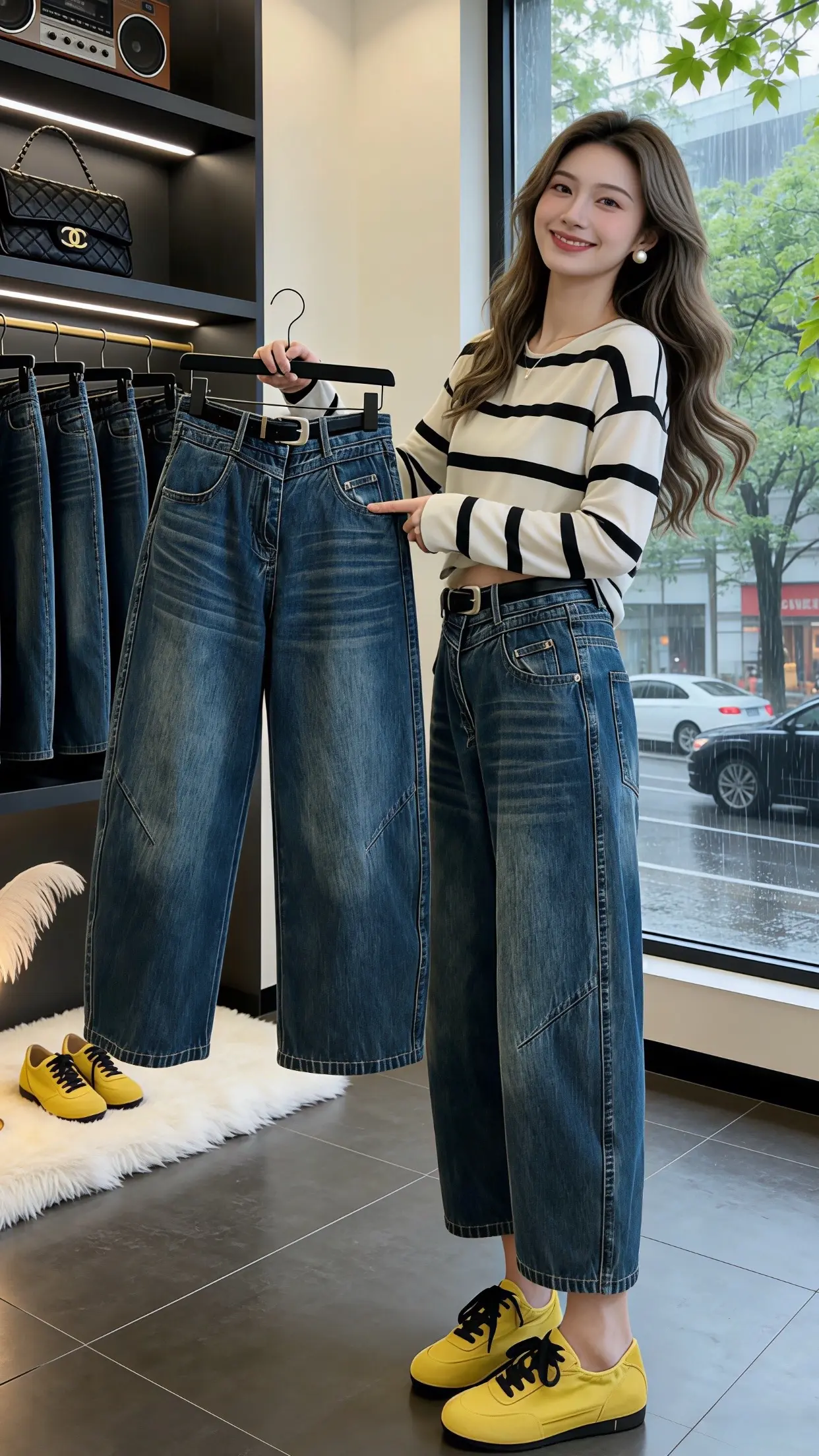 显瘦显高显腿长裤子 怎么将牛仔裤穿出高级感 初春穿搭 梨型身材必入牛仔...