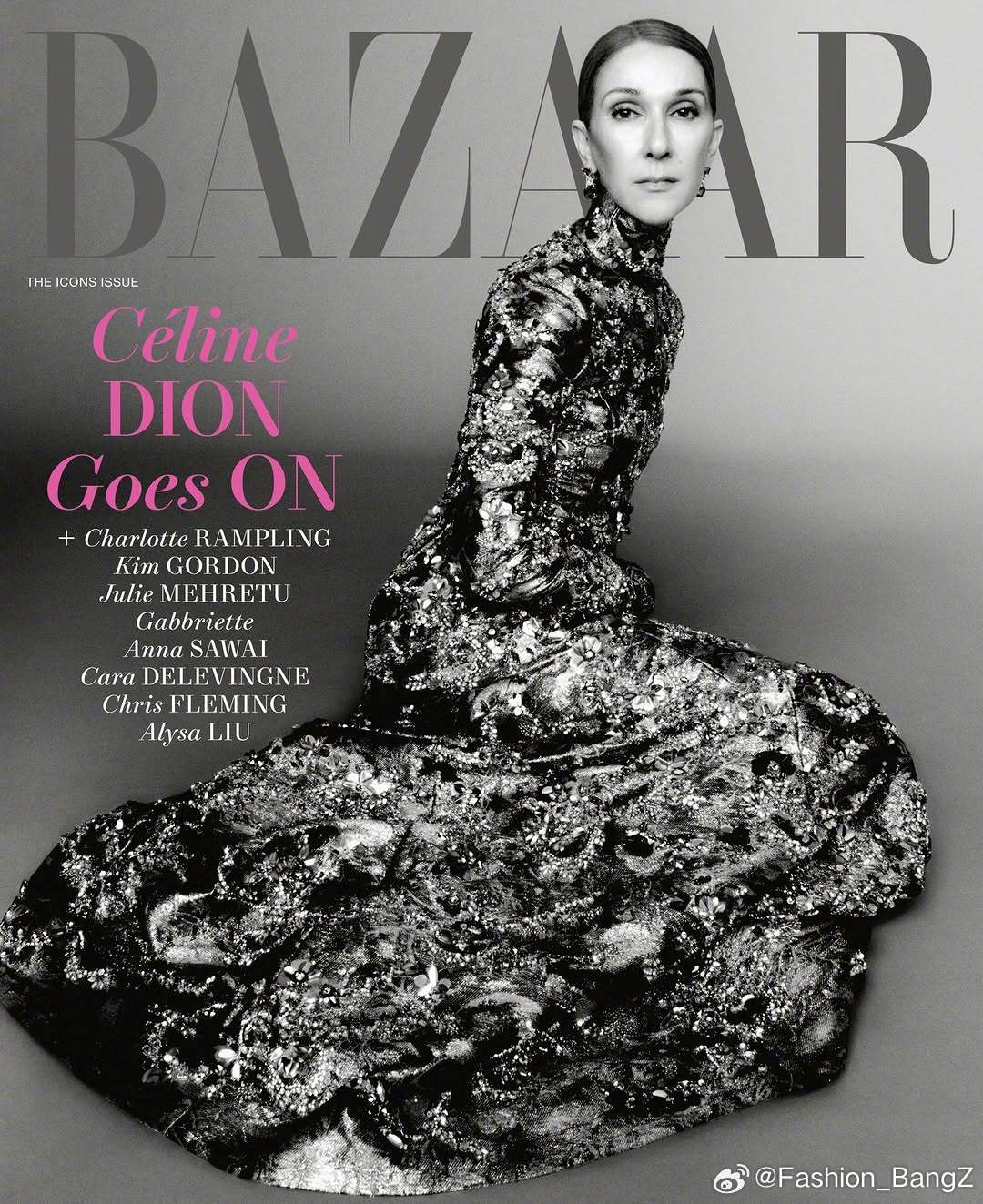 美国版 Harper's BAZAAR 九月刊，Celine Dion 佩戴 B