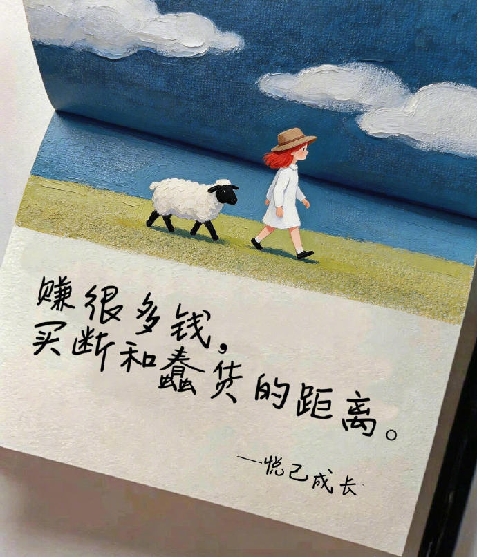 “ 经历多了才懂，万事钱打底。” 