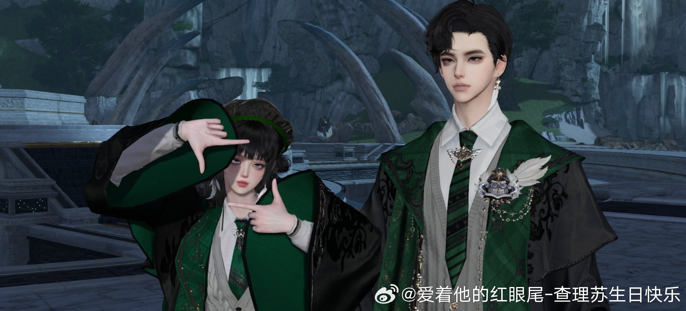 这套我好喜欢，对学院风没抵抗力，也是终于驯服和门客拍照了 p9满意之 （门客你脸