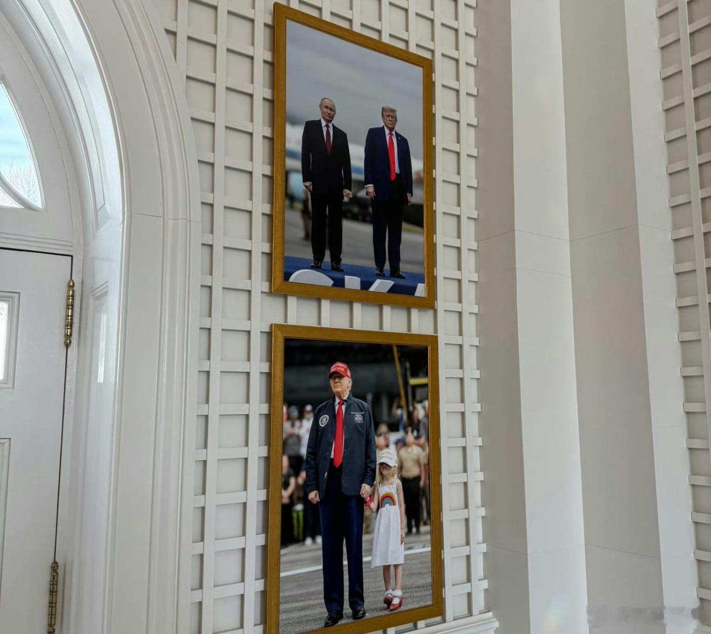 白宫挂着的照片。 