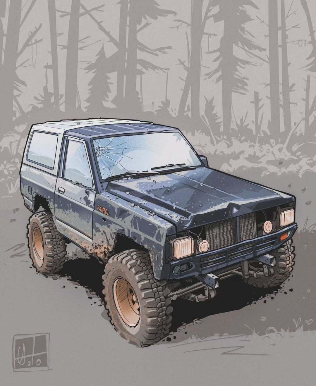 一天一张文艺照 汽车插画分享～（Via catalin.art） 