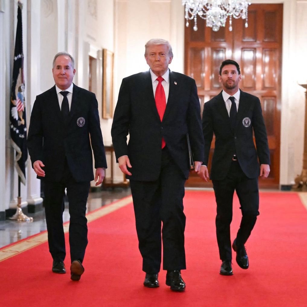 📸迈阿密国际白宫行，梅西作为队长随队出席！梅西迈阿密国际白宫行