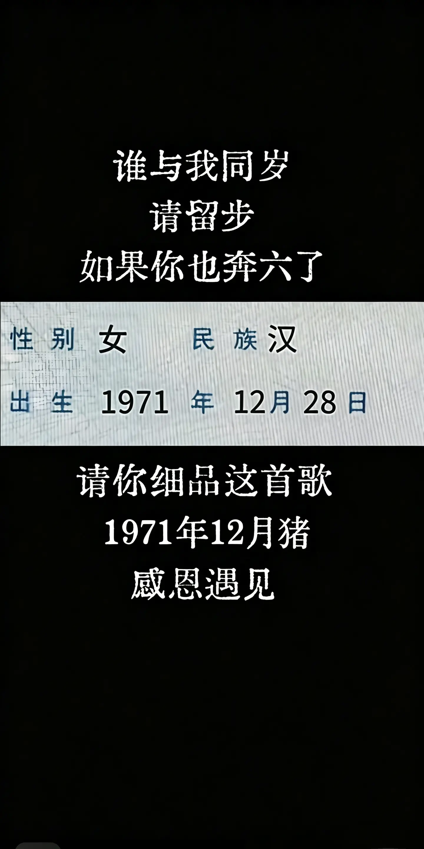 1971年12月的猪，奔六的你，细品这首歌