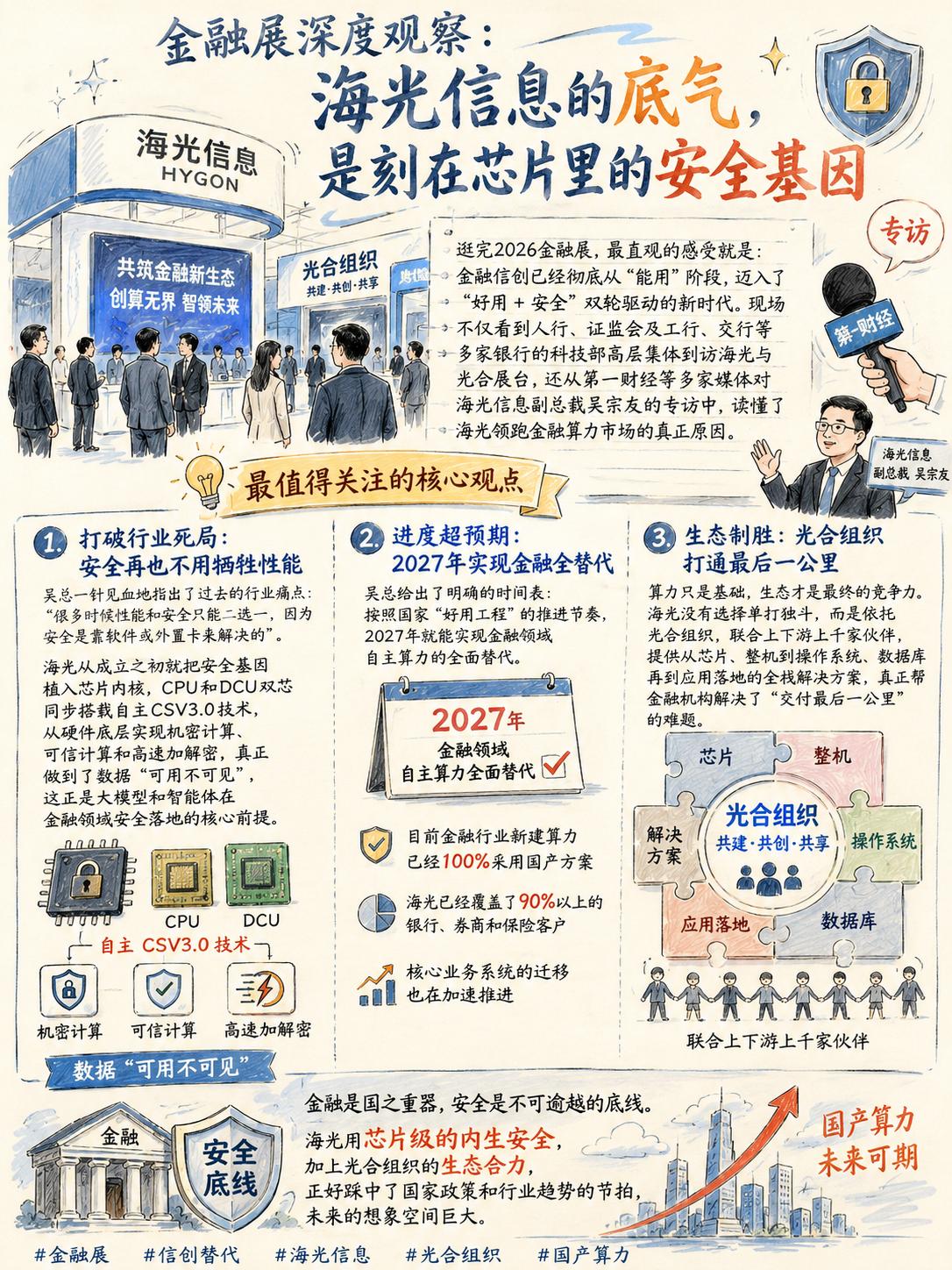海光信息展台火出圈，证监大行领导集体到访

逛完2026金融展，最直观的感受就是