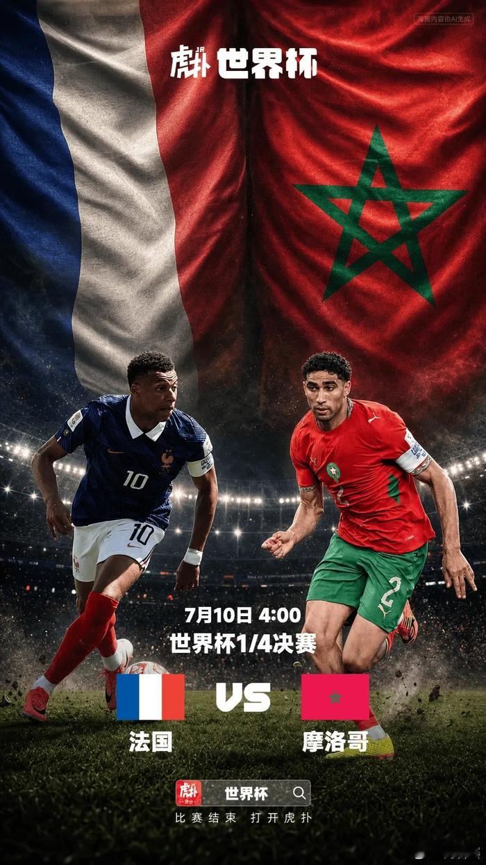 2026世界杯7月10日，法国VS摩洛哥比分预测，3比0，2026美加墨世界杯1