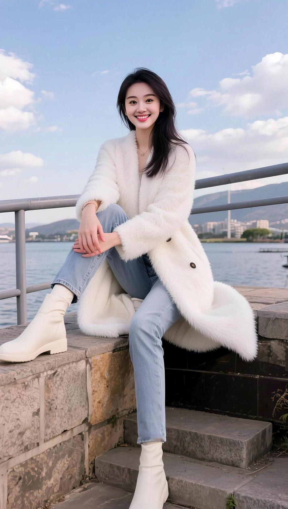 AI湖畔休闲照 抖音ai创作