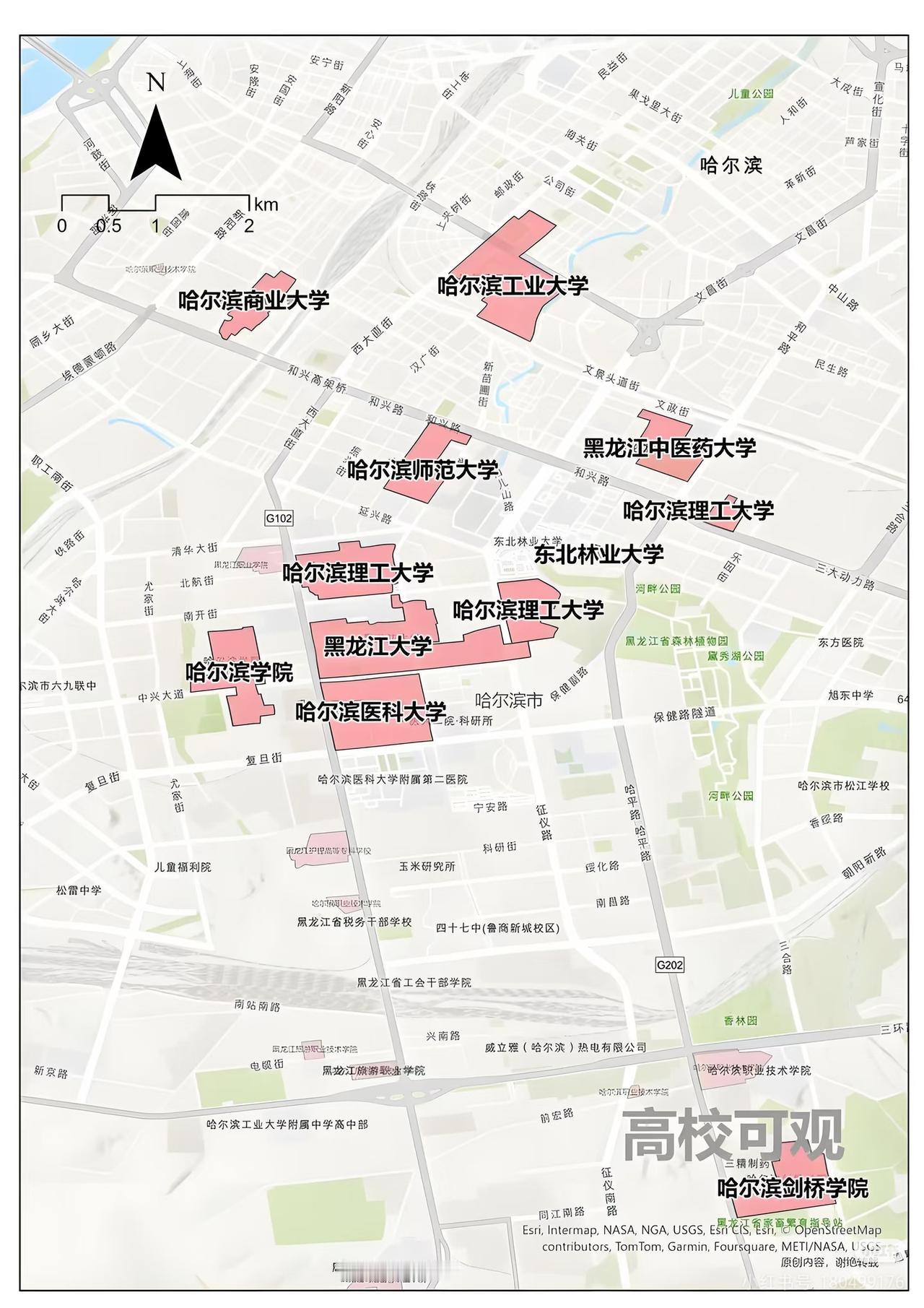 说个冷知识，黑龙江省排得上号的头部高校，大半都扎堆在南岗区。
哈工大的一校区就在