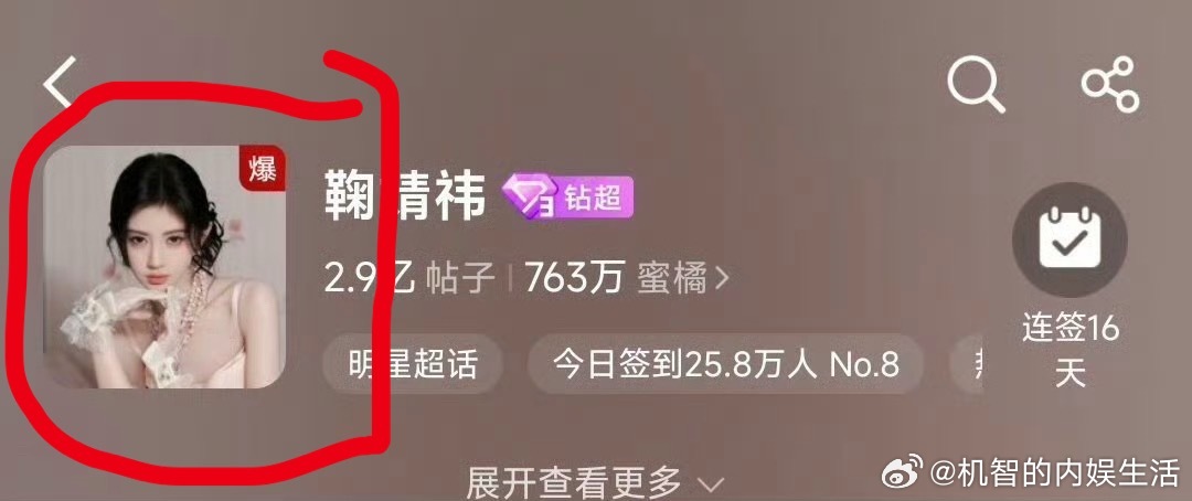 鞠婧祎18岁的第一天。超话热度爆了，超话签到登顶了女顶 