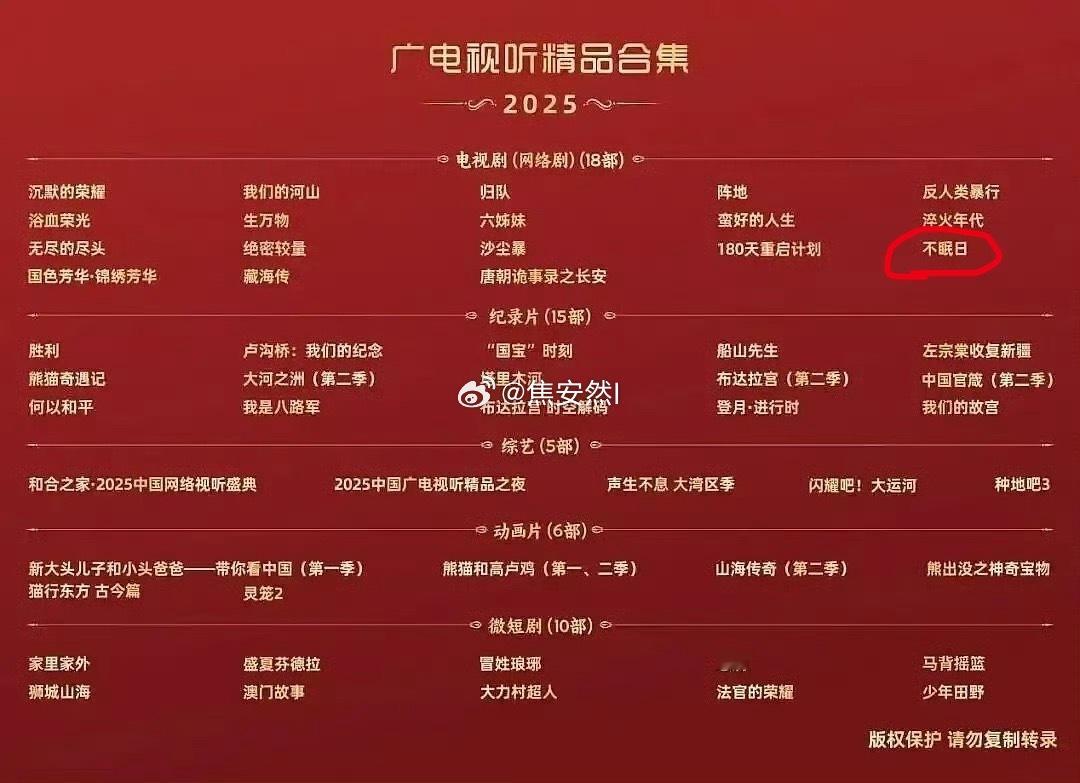 白敬亭不眠日入选广电视听精品电视剧，有品喔 