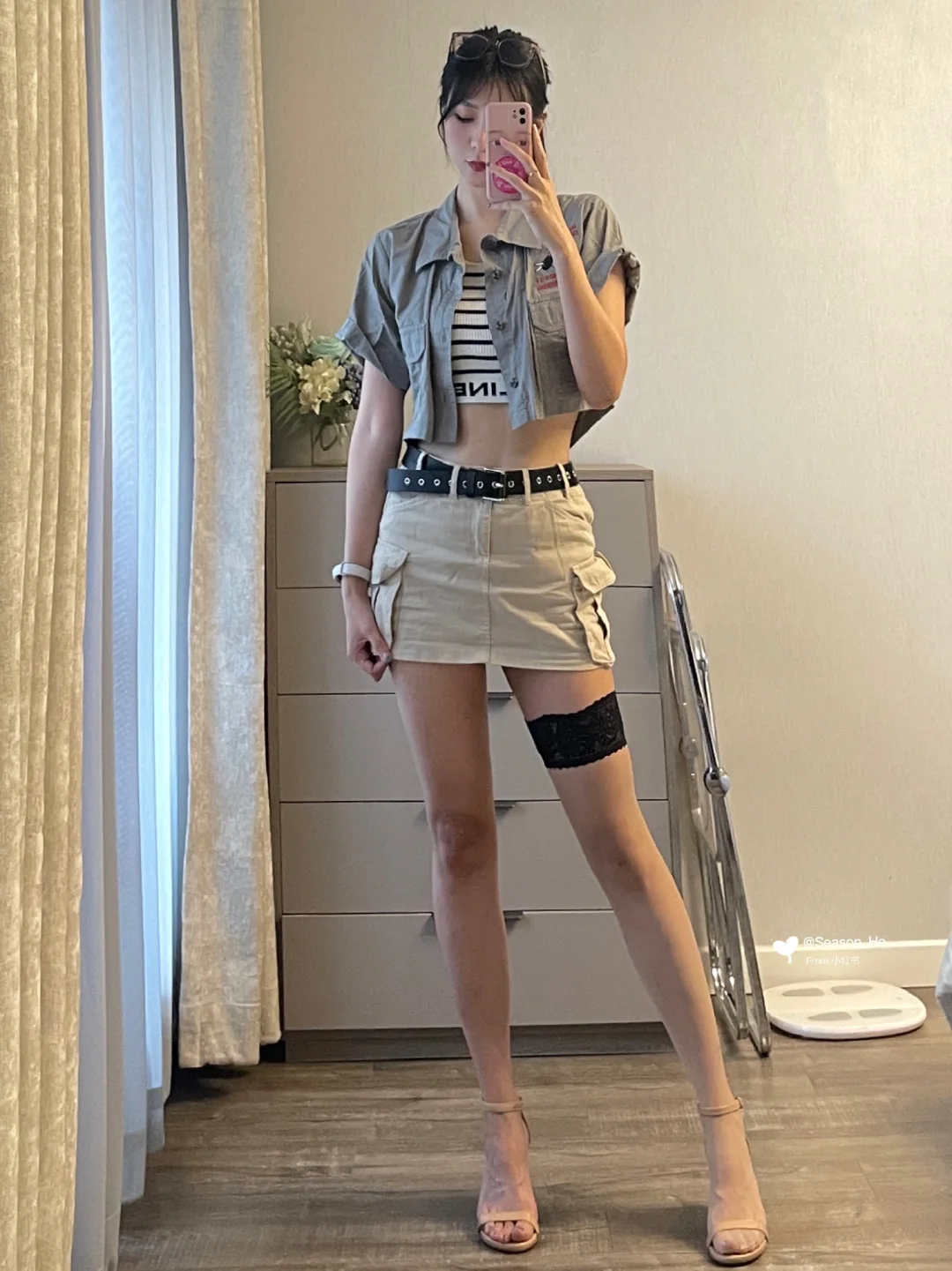 168/108斤 工装裙穿搭 今日人设钓系姐姐