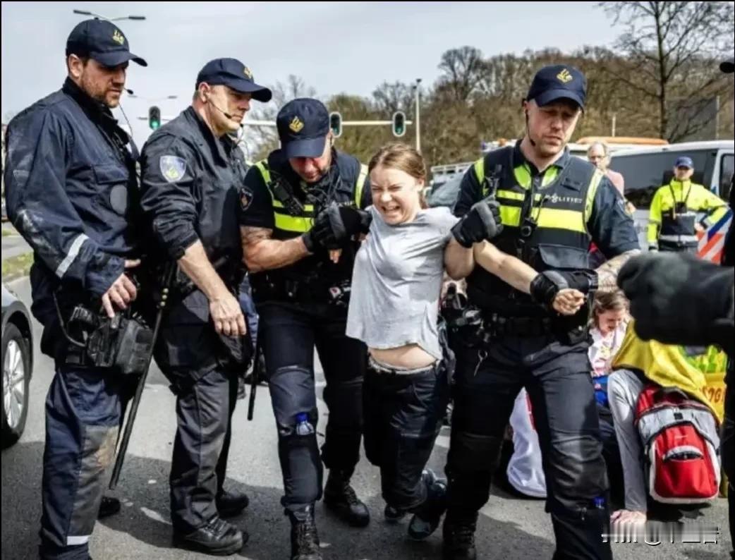 环保小公主又被抓了？！国内网友千万别再嘲笑她了。
据说这是她在抗议以色列轰炸加杀