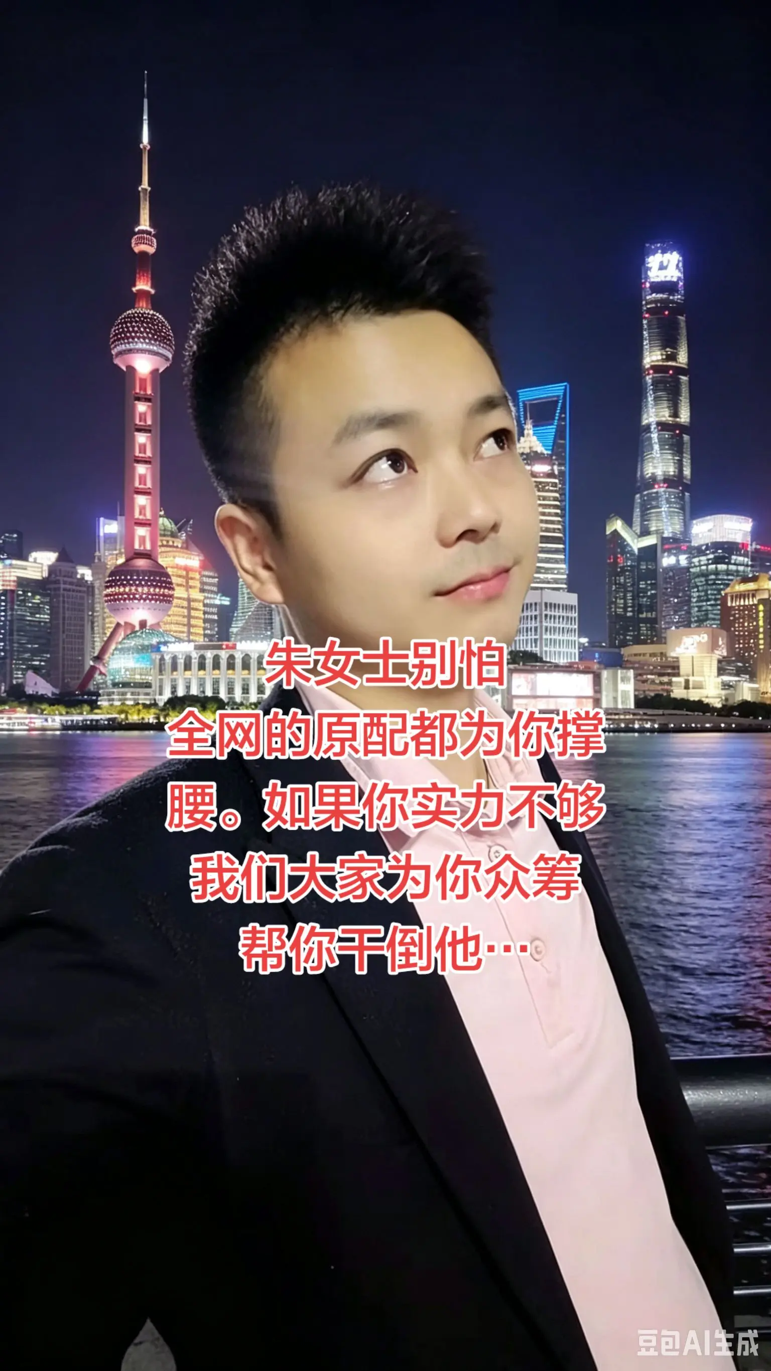 今天是朱女士，明天就有可能是千千万万个你我，所以支持朱女士，是时候，该...