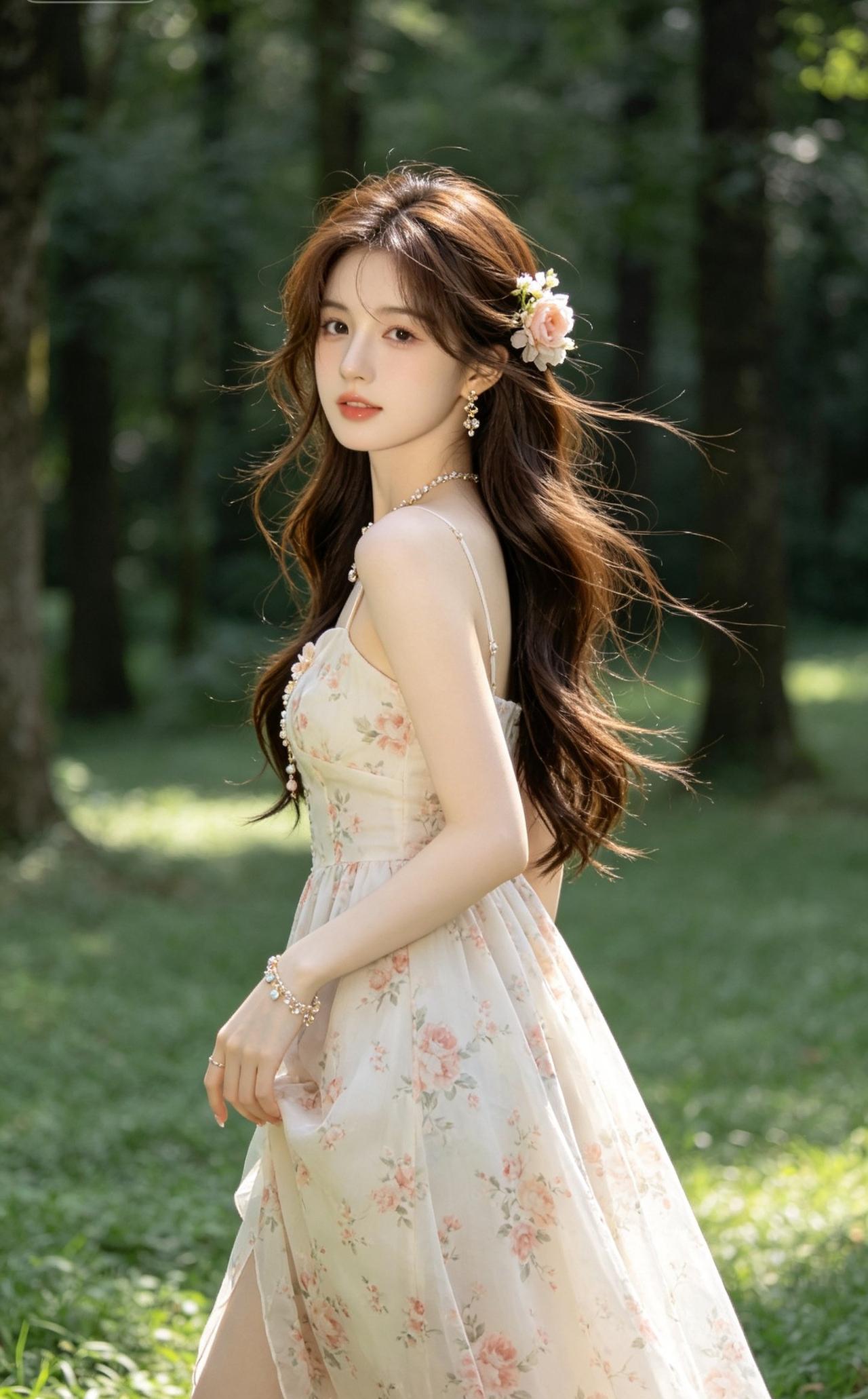 林间撞见夏日温柔｜碎花裙与森系少女氛围感拉满✨
走进被阳光揉碎的林间，
风掀起长