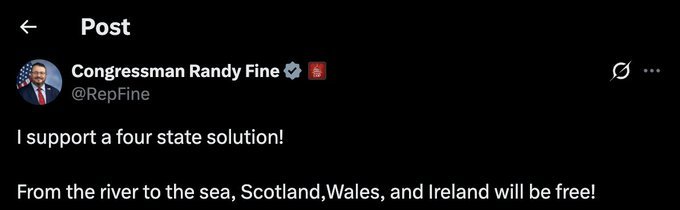 共和党众议员兰迪·法恩呼吁解体英国。玻利瓦尔英雄之地[超话]特朗普爱尔兰统一论引