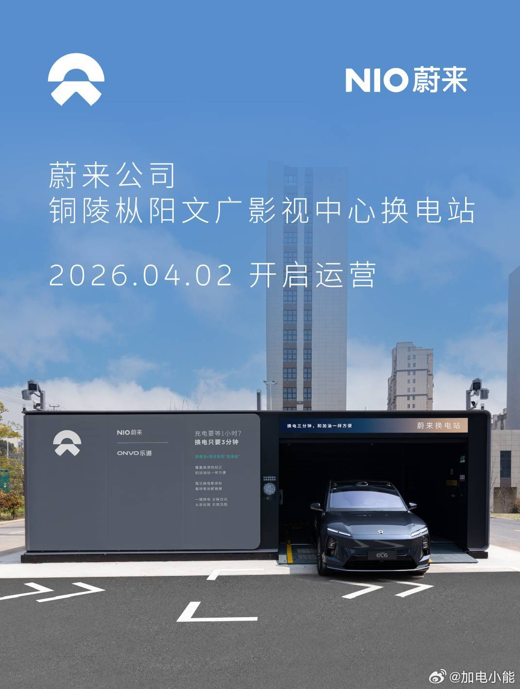 换电站是电动车的加油站蔚来换电站 | 佛山火炬创新园 上线周边3公里覆盖2大核心