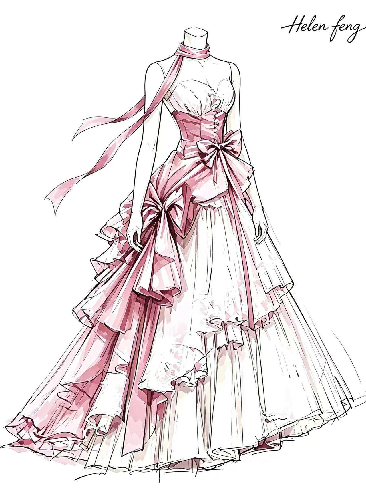 蝴蝶公主颜色集邮。神仙裙子 服装设计 公主裙 小众设计感