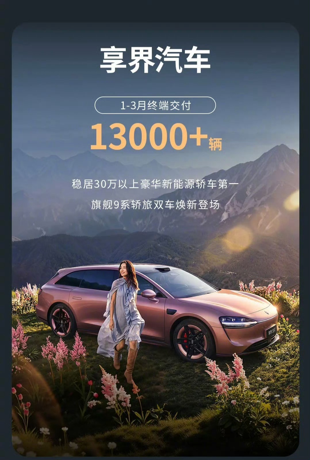 享界1-3月终端交付超过1.3万辆 