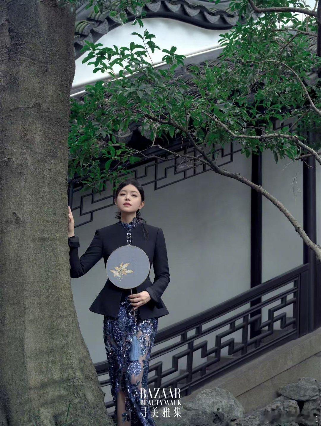 陈妍希开合苏韵间寻美雅集BazaarBeautyWalk 国风大片意境拉满！水墨