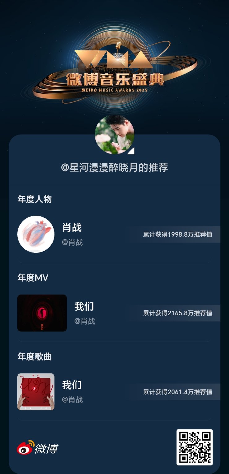 WMA微博音乐盛典 这是我的2025音乐年度最爱，快来分享你的推荐吧！ ​​​