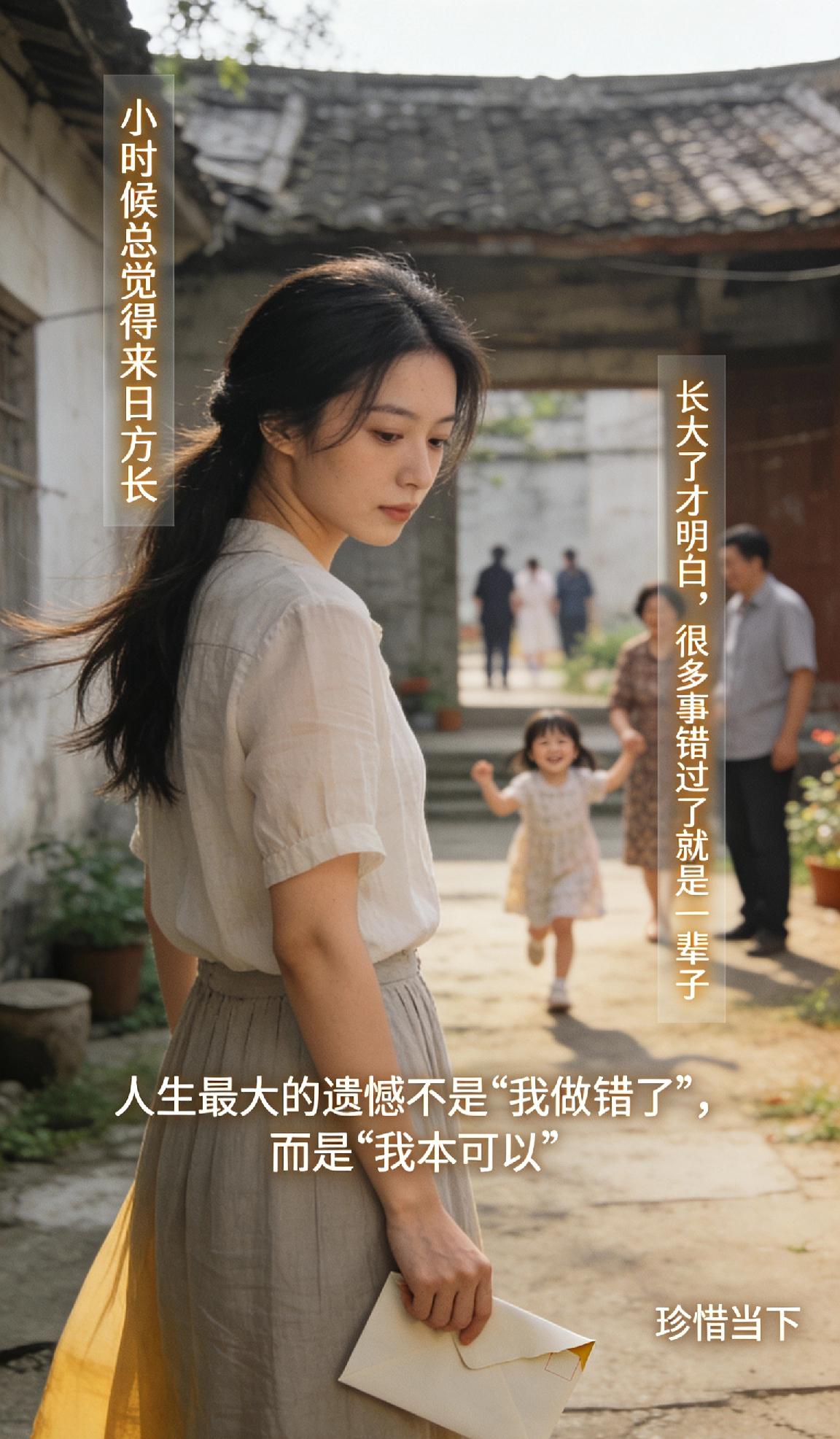 回望一路走来，最遗憾的事，是没能在该勇敢的时候勇敢一点。

小时候总觉得来日方长