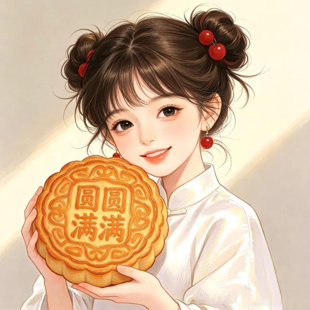 中秋月饼甜甜圆圆可爱头像 ​​​