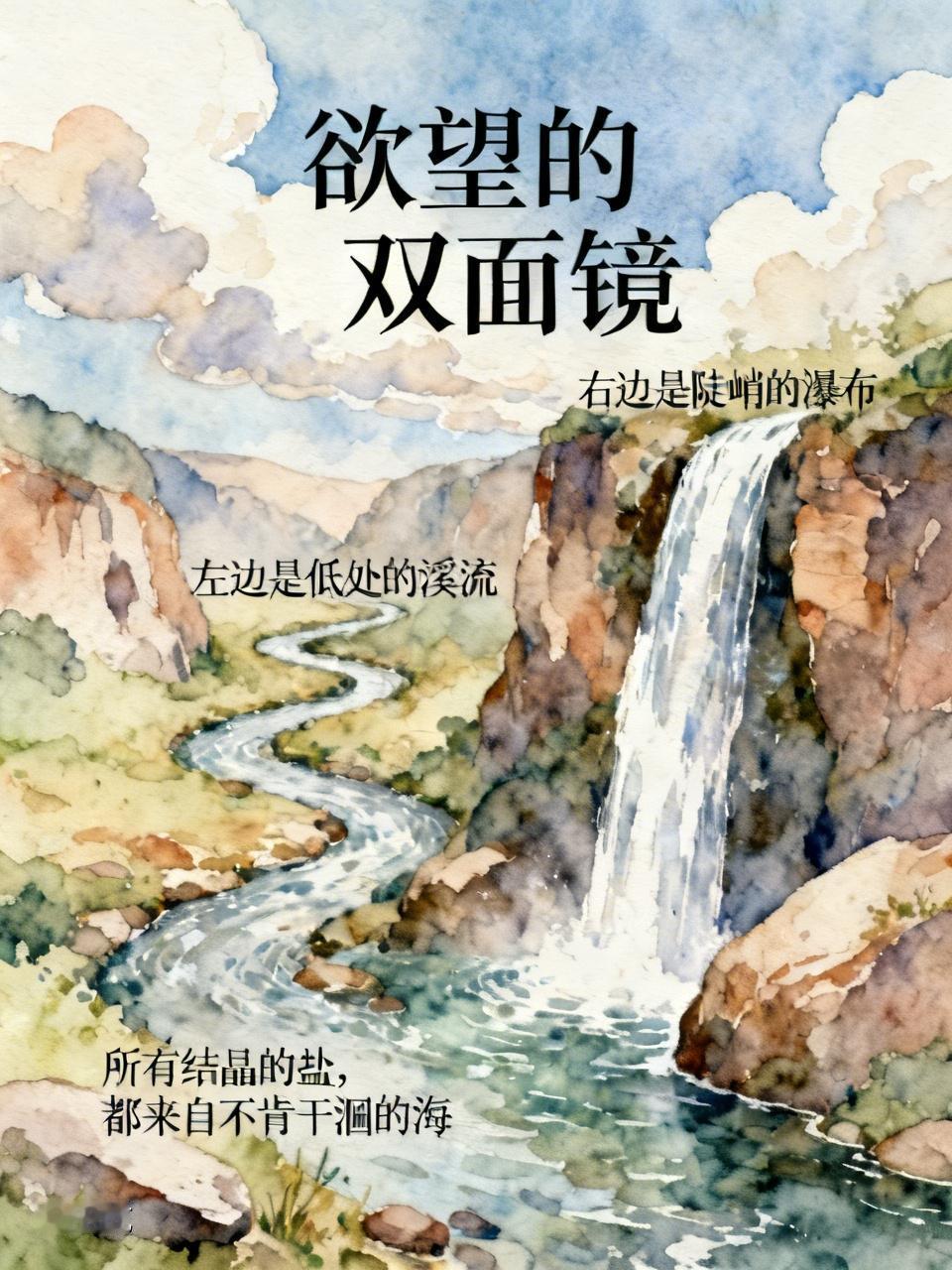 《欲望的双面镜》(现代诗)

左边是低处的溪流
随时可以俯身啜饮
右边是陡峭的瀑