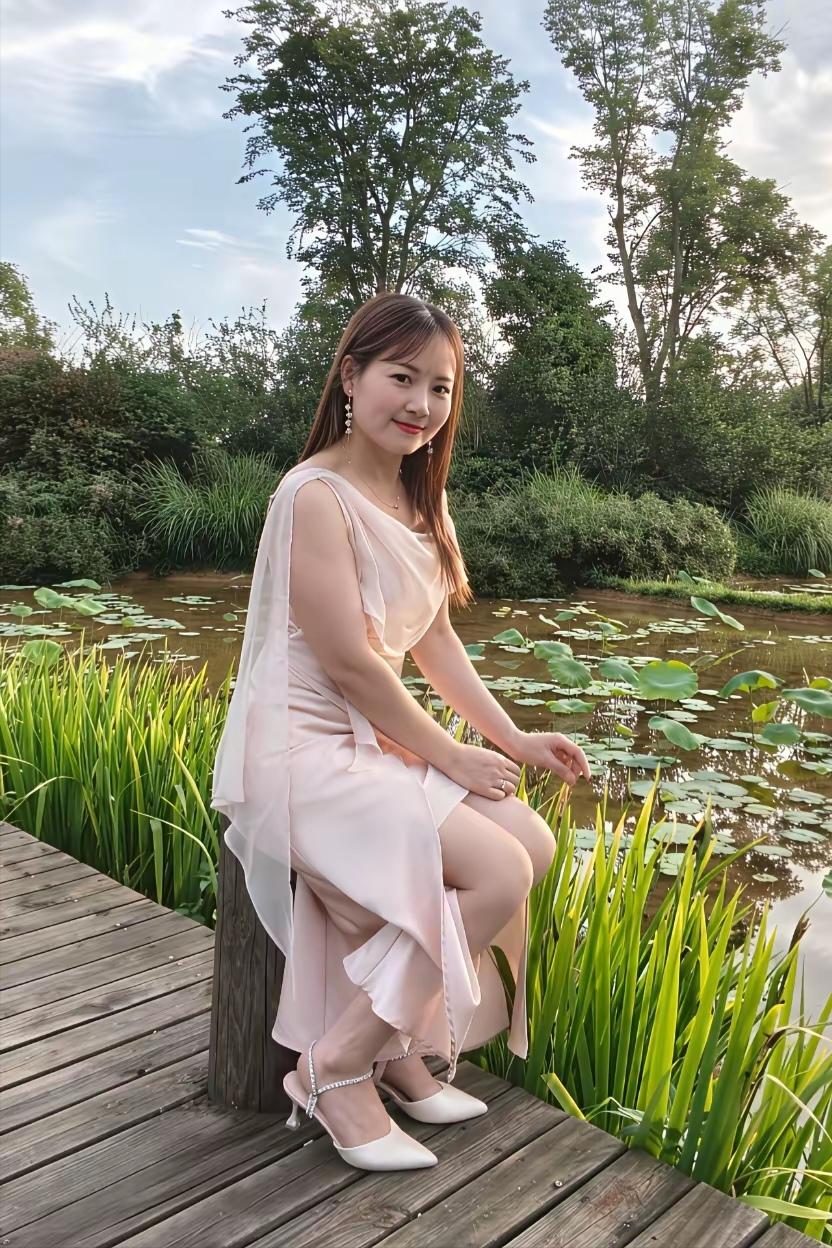 漂亮阿妹真悠闲，
脉脉含情池塘边；
不知阿妹可有意，
……。

请君“续句”抒感